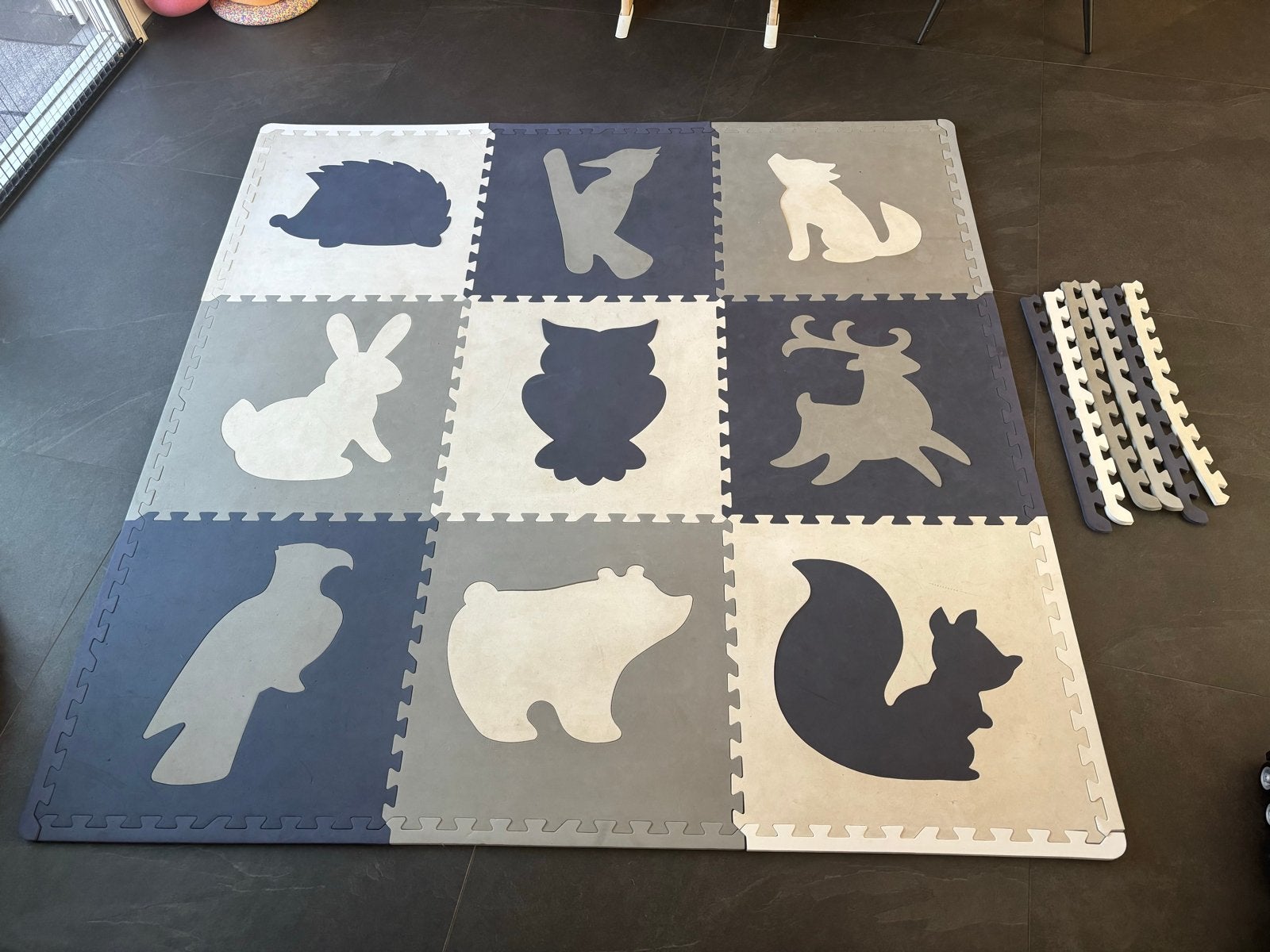 Hakuna Speelmat met dierenfiguren - grijs/blauw, Ophalen, Gebruikt
