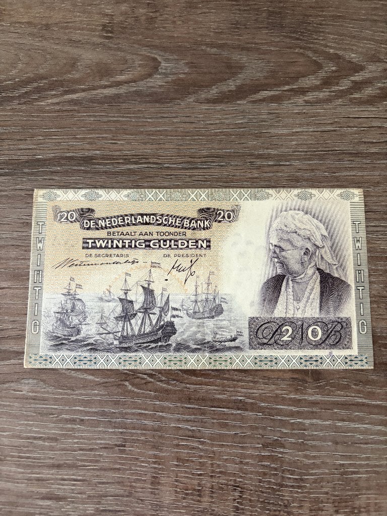 Heel mooi biljet 20 gulden Emma, 1941, Ophalen of Verzenden, 25 gulden
