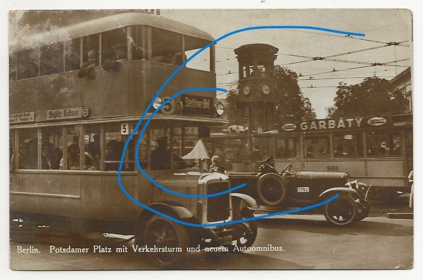 bus autobus oldtimer Berlijn fotokaart 1926, Verzenden, 1920 tot 1940, Gelopen, Voertuig