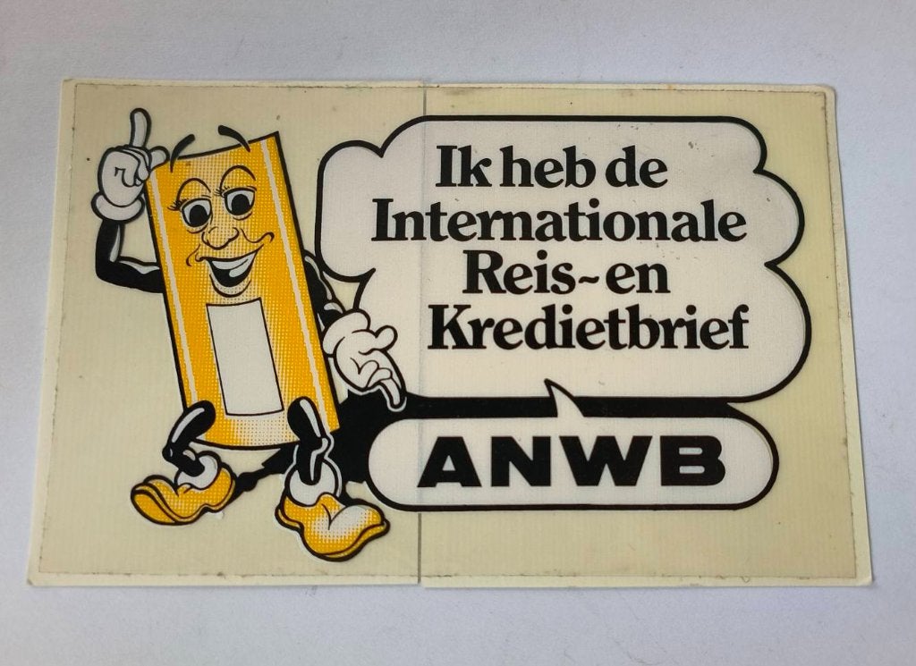 Sticker ANWB internationale reis en kredietbrief, Ophalen of Verzenden, Zo goed als nieuw, Bedrijf of Vereniging
