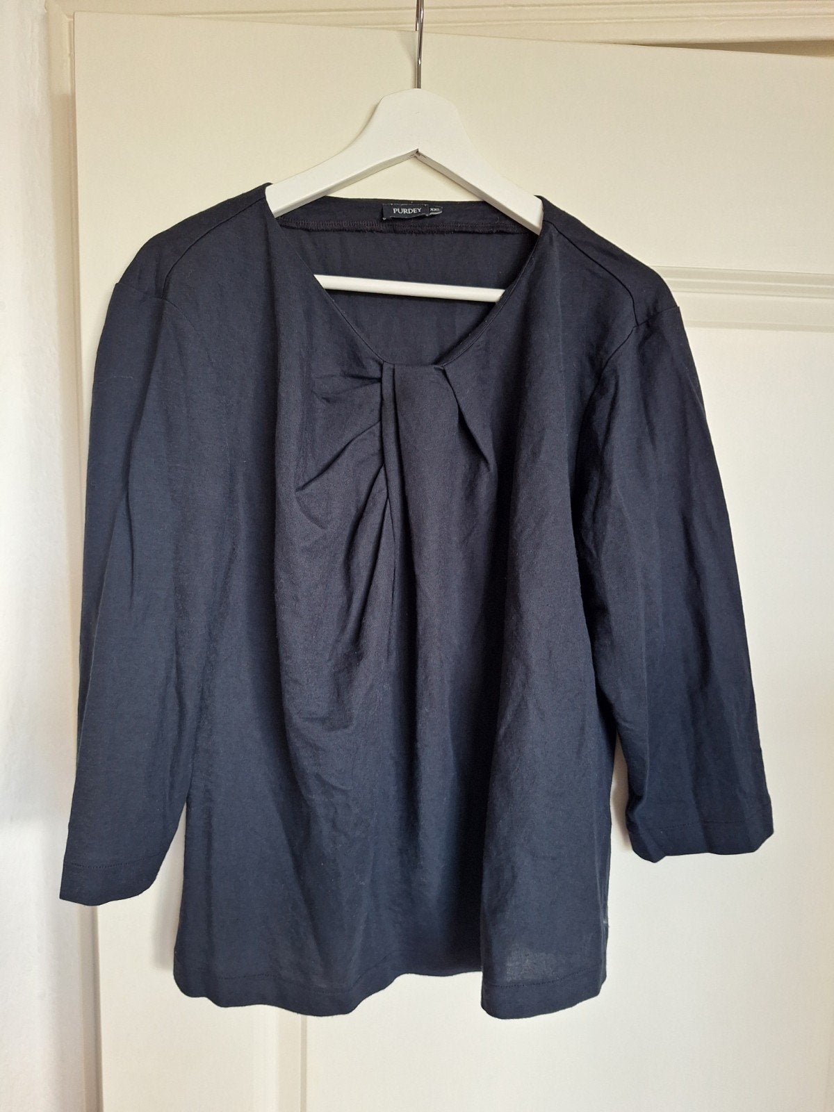 Zwarte Purdey top met driekwart mouwen en plooi detail, Zwart, Maat 46/48 (XL) of groter, Ophalen of Verzenden, Purdey