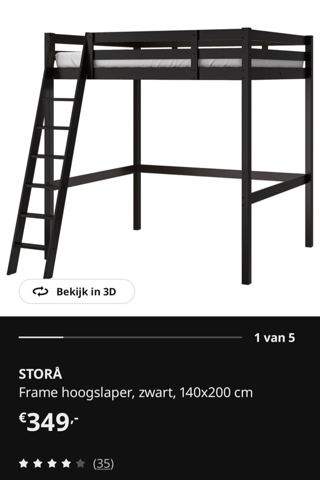 Stora hoogslaper, Huis en Inrichting, Slaapkamer | Stapelbedden en Hoogslapers, Ophalen, Gebruikt, Hoogslaper, 140 cm