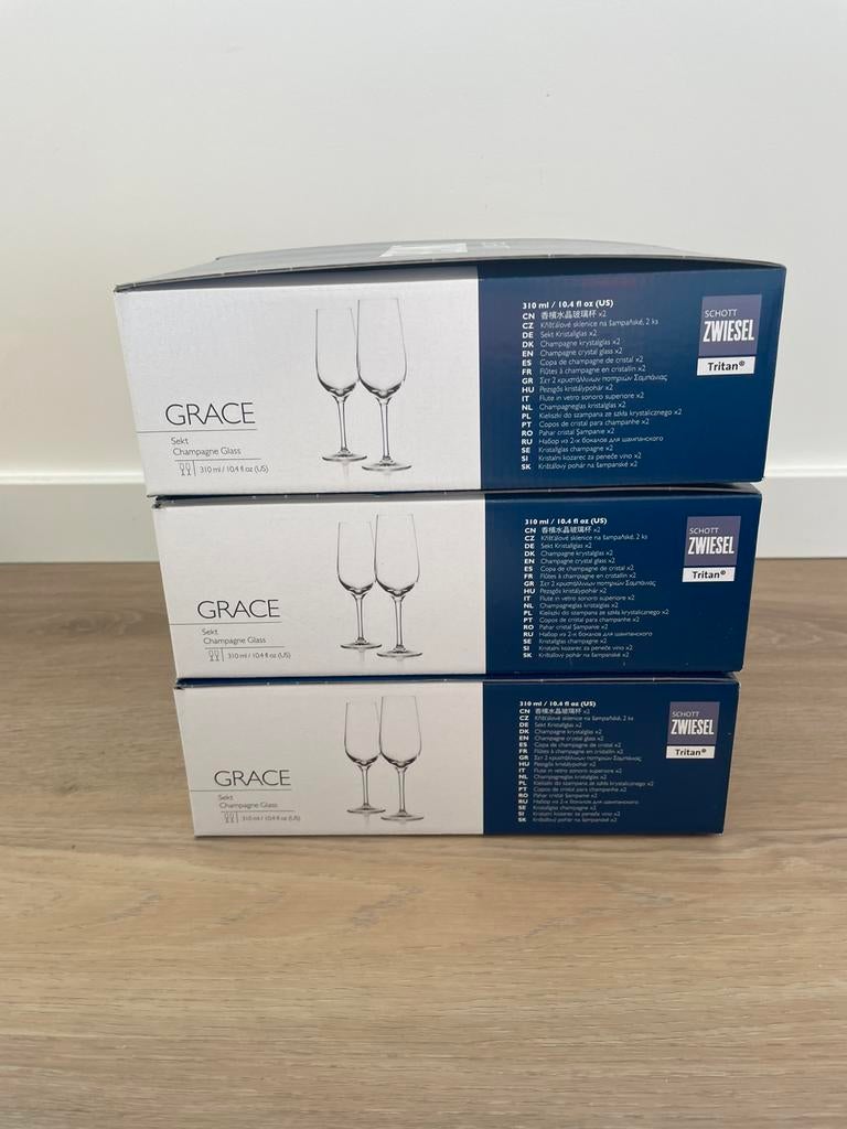 Schott Zwiesel Grace Champagneglazen, Glas of Glazen, Ophalen of Verzenden, Overige stijlen, Glas
