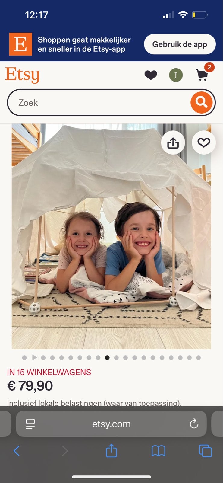 Houten fort bouwset van Etsy - mist 1 stok, Ophalen of Verzenden, Zo goed als nieuw, Overige merken