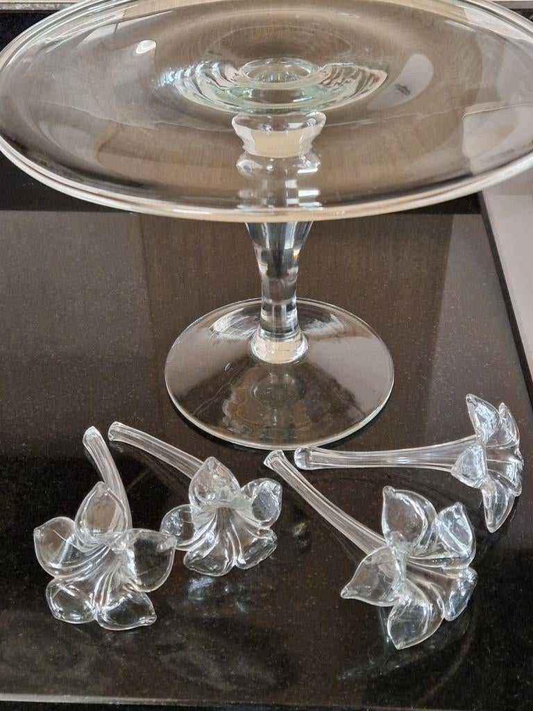 4x Epergne-Hoorn/Trompetvaasjes.Liggende tafelvaasjes, Ophalen of Verzenden