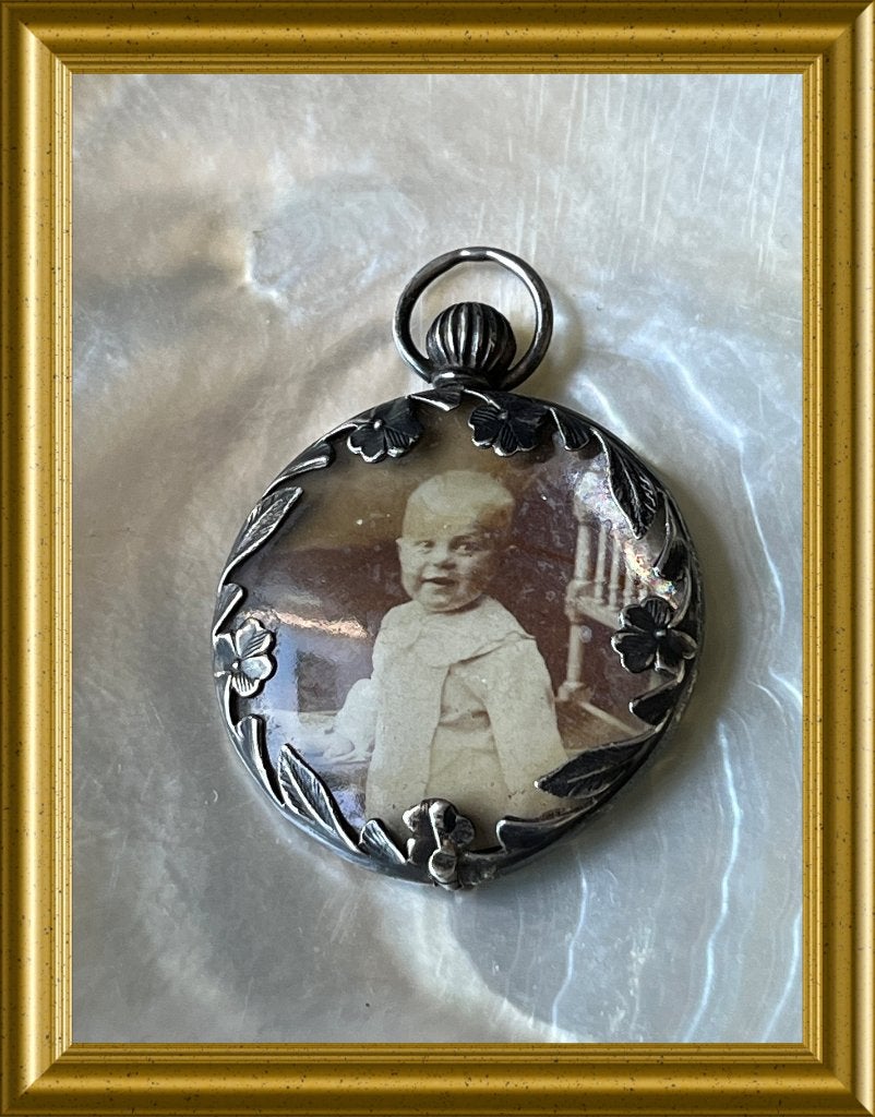 Oude zilveren medaillon hanger, Ophalen of Verzenden, Zilver, Hanger