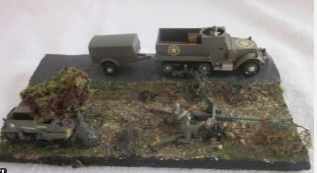 Diorama Gevechts opstelling Amerikaanse soldaten WW2., Ophalen of Verzenden, Zo goed als nieuw, 1:50 of kleiner, Diorama