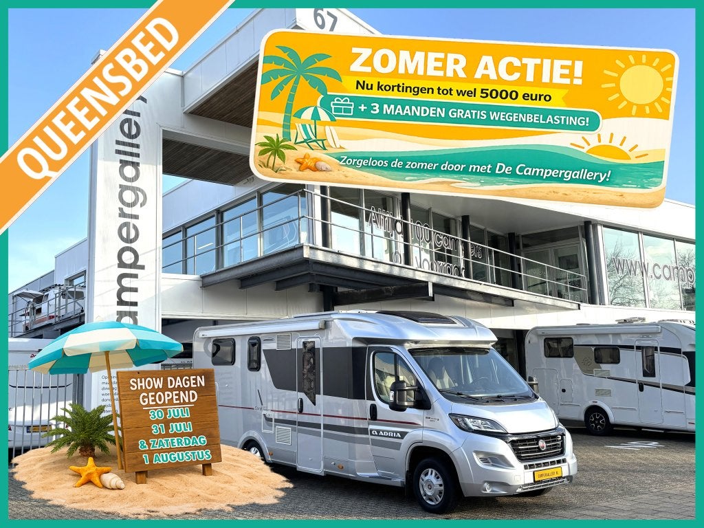 Adria Coral Platinum S 690 SC QUEENSBED ALKO LUCHTVERING, Caravans en Kamperen, Campers, Bedrijf, tot en met 3, Half-integraal
