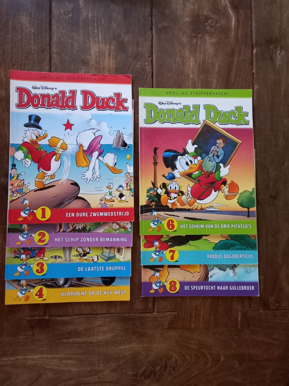 Donald Duck Vrolijke Stripverhalen - 8 delen, Boeken, Meerdere stripboeken, Ophalen of Verzenden, Gelezen, Walt Disney