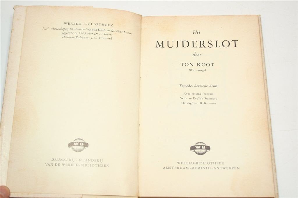 Het Muiderslot — Vintage Boek over Kasteel 1958, Ophalen of Verzenden, Gelezen