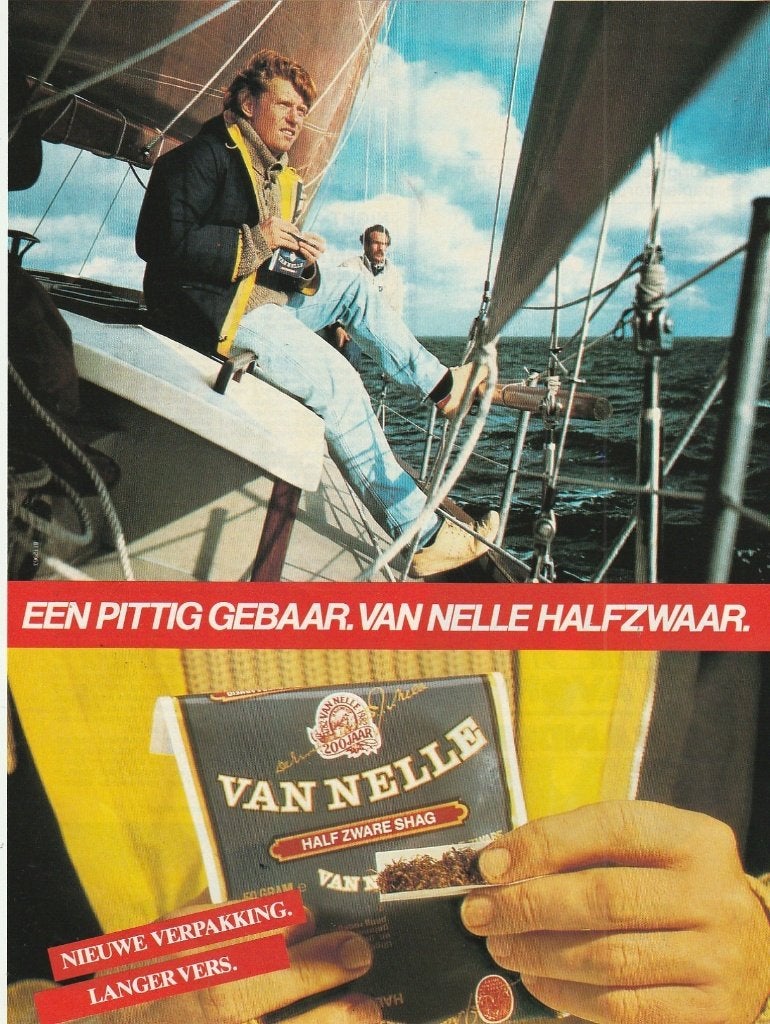Retro reclame 1982 Van Nelle shag mee op de zeilboot, Verzamelen, Retro, Verzenden, Overige typen