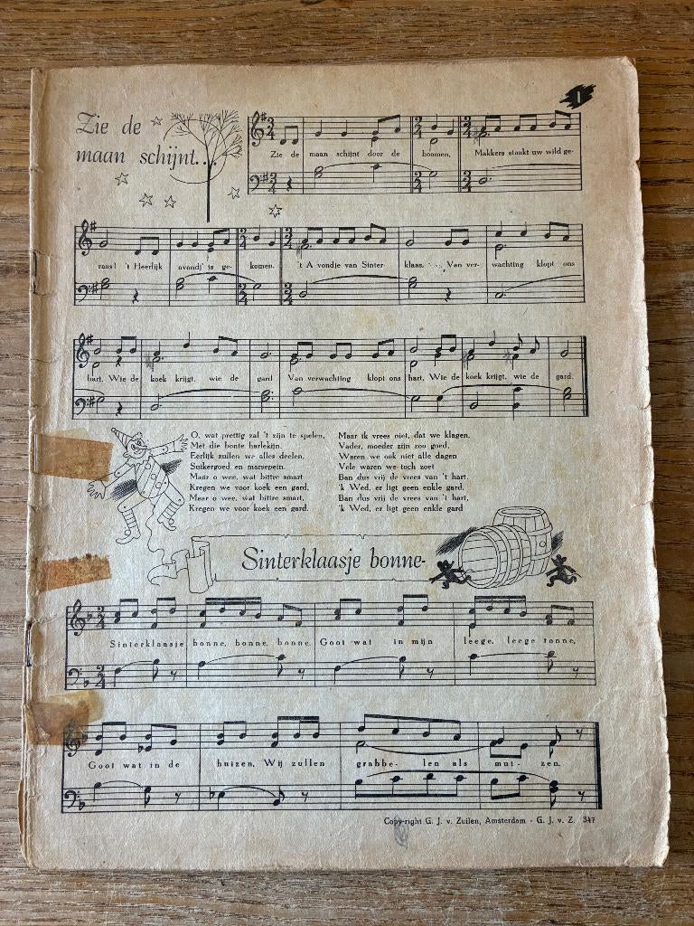 Vintage muziekboekje Sinterklaas Kapoentje, Diversen, Sinterklaas, Ophalen of Verzenden, Gebruikt