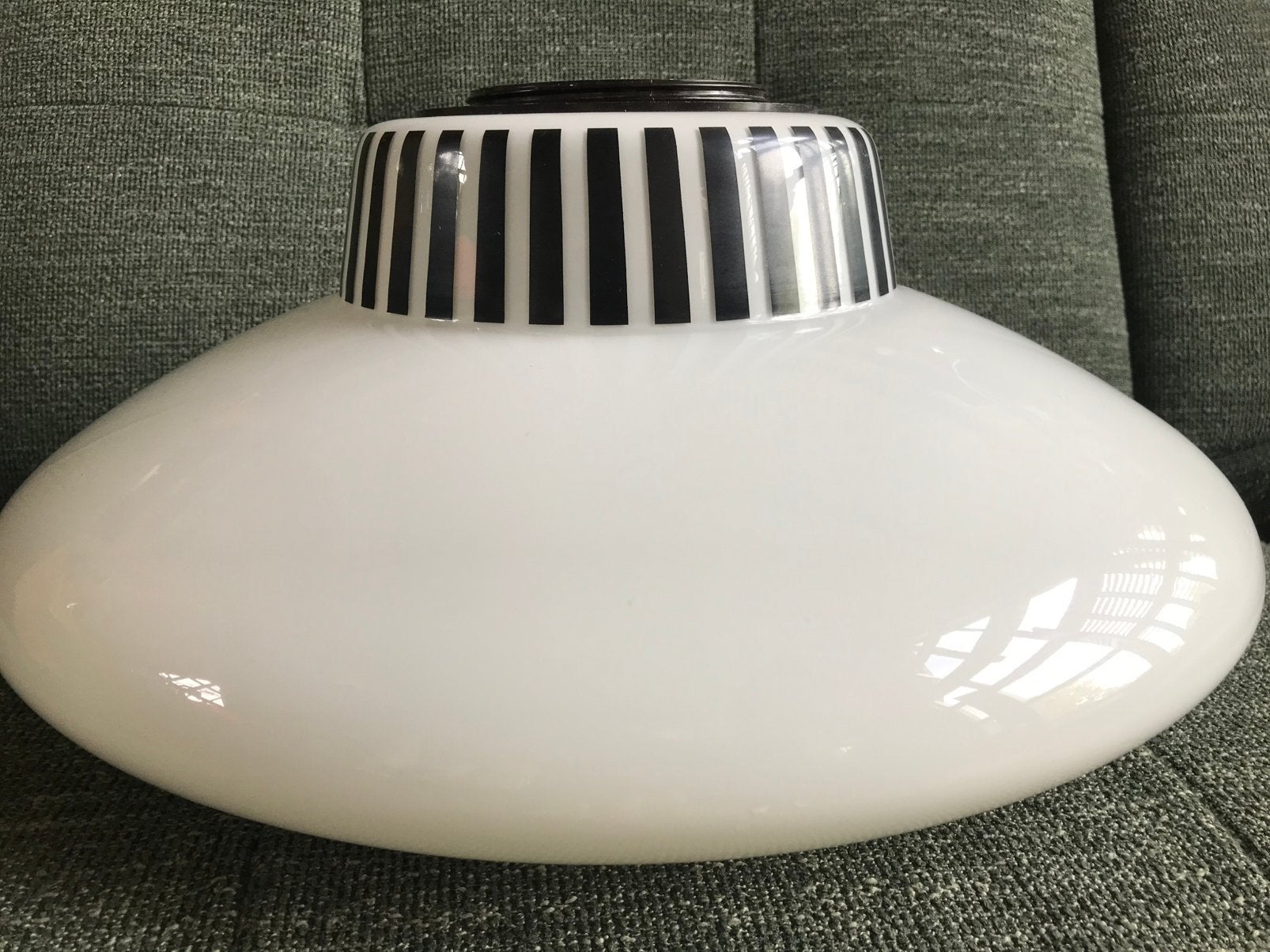 Vintage retro mid century lamp Brüne glas Philips / ø 45 cm!, Ophalen of Verzenden, Gebruikt, Glas, 45 cm
