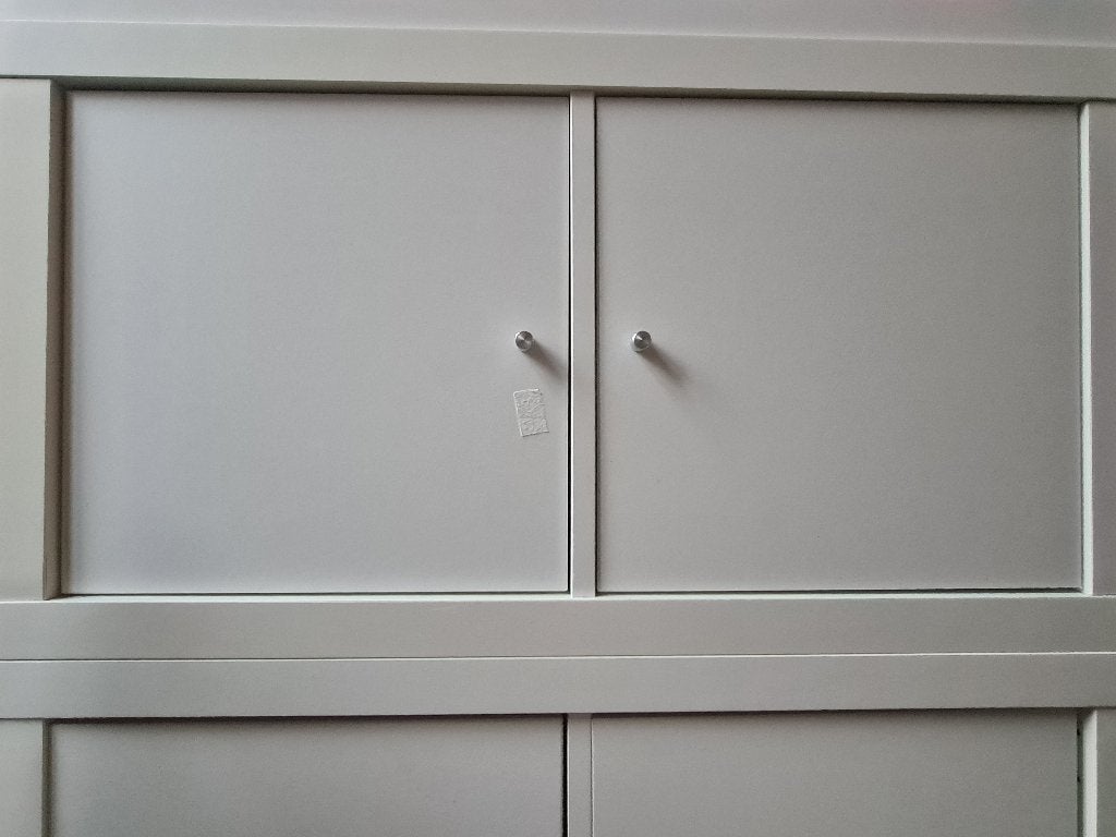 IKEA Kallax - stellingkast met 2 deuren,wit, Zo goed als nieuw, Minder dan 100 cm, 25 tot 50 cm, 50 tot 100 cm