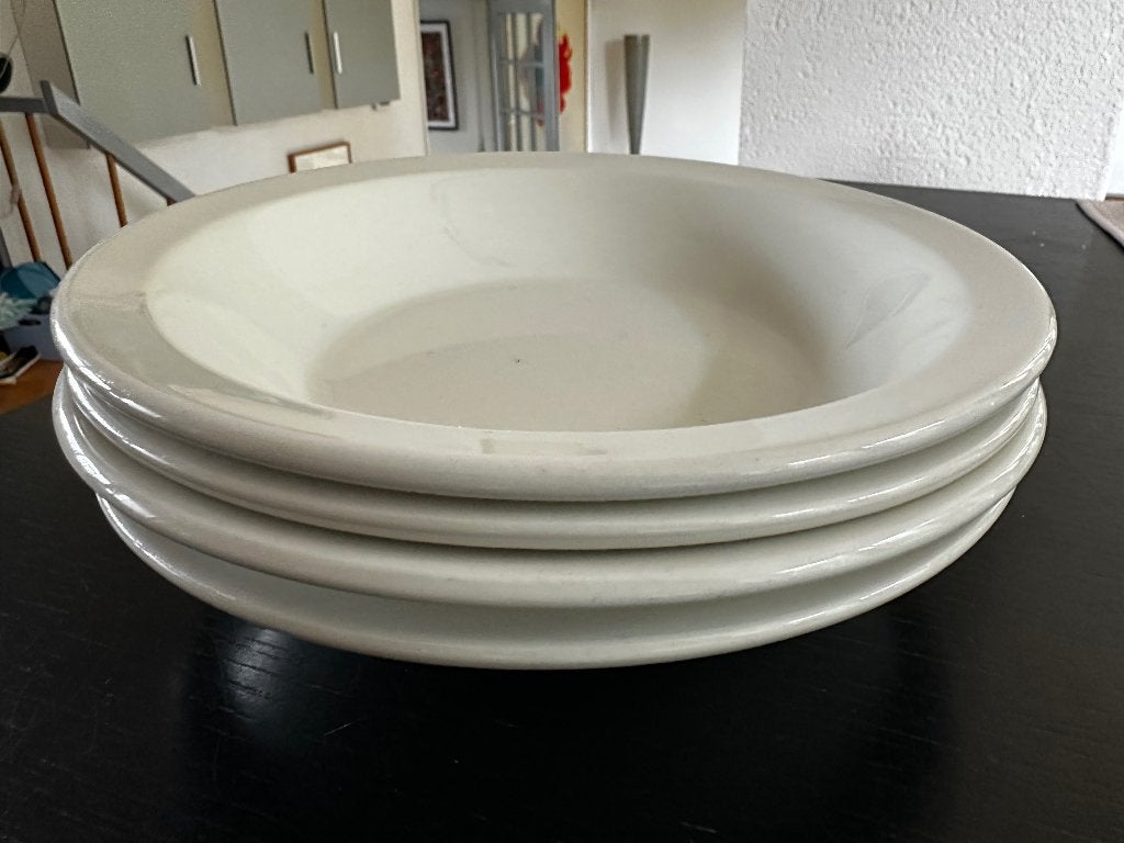 Vintage Midwinter Stonehenge White diepe borden/pastaborden, Ophalen, Gebruikt, Keramiek, Bord(en)