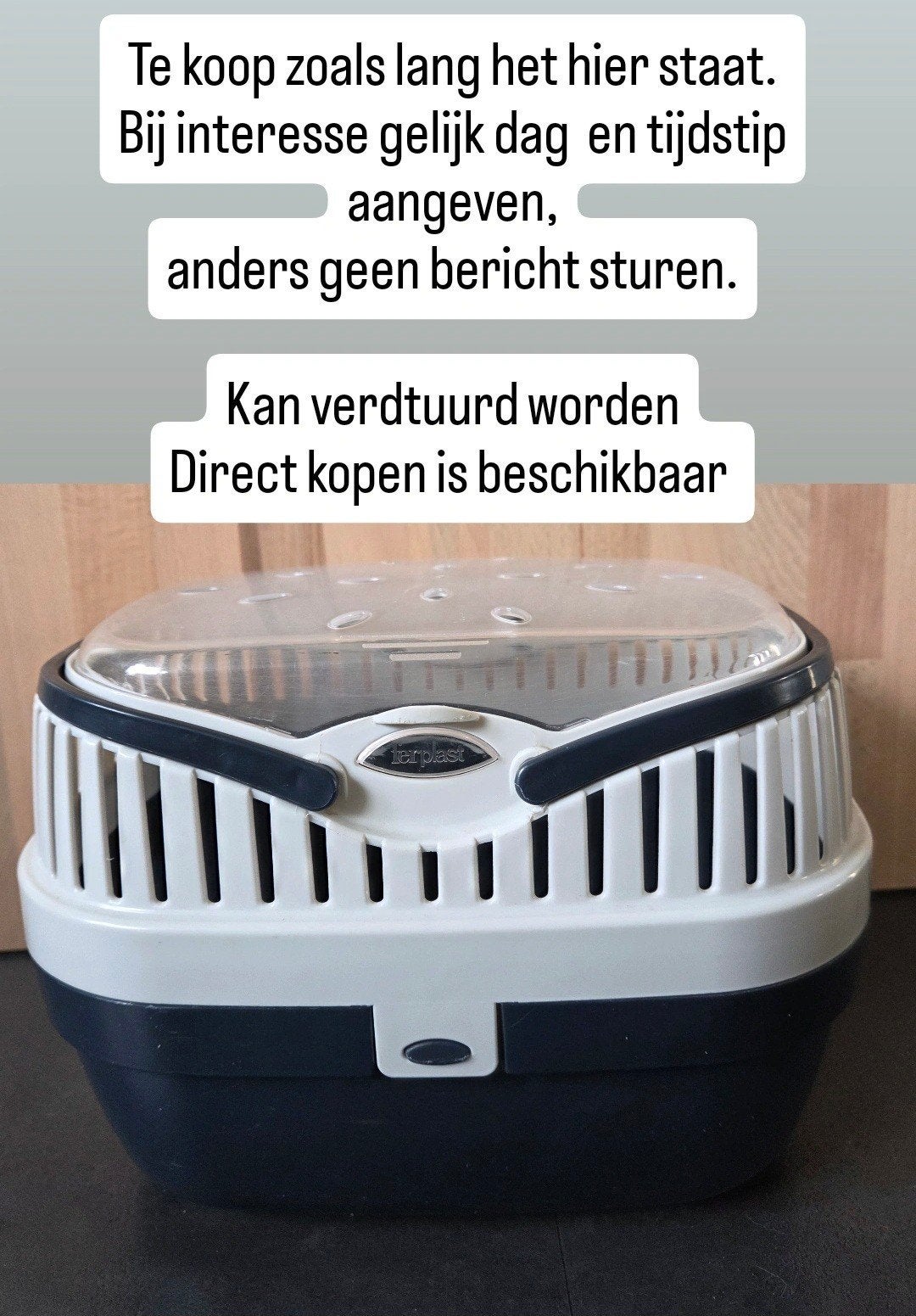 Transport box, dierentransporter blauw/wit klein, Ophalen of Verzenden