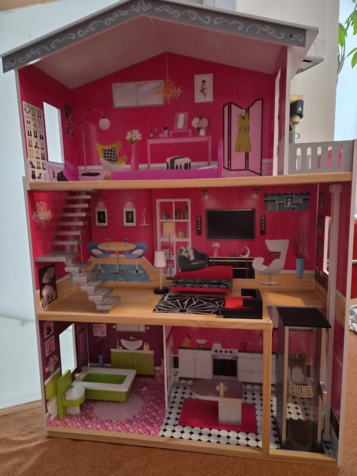 Groot (barbie) poppenhuis, Ophalen, Gebruikt, Poppenhuis