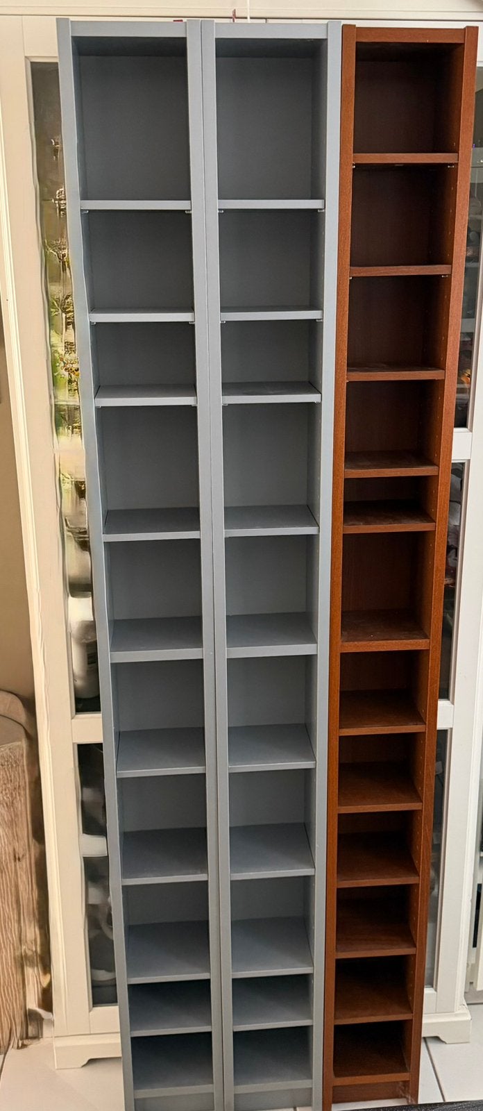 3x IKEA cd kast opberg meubel gnedby grijs/zilver en bruin, Huis en Inrichting, Woonaccessoires | Cd- en Dvd-rekken, Ophalen of Verzenden