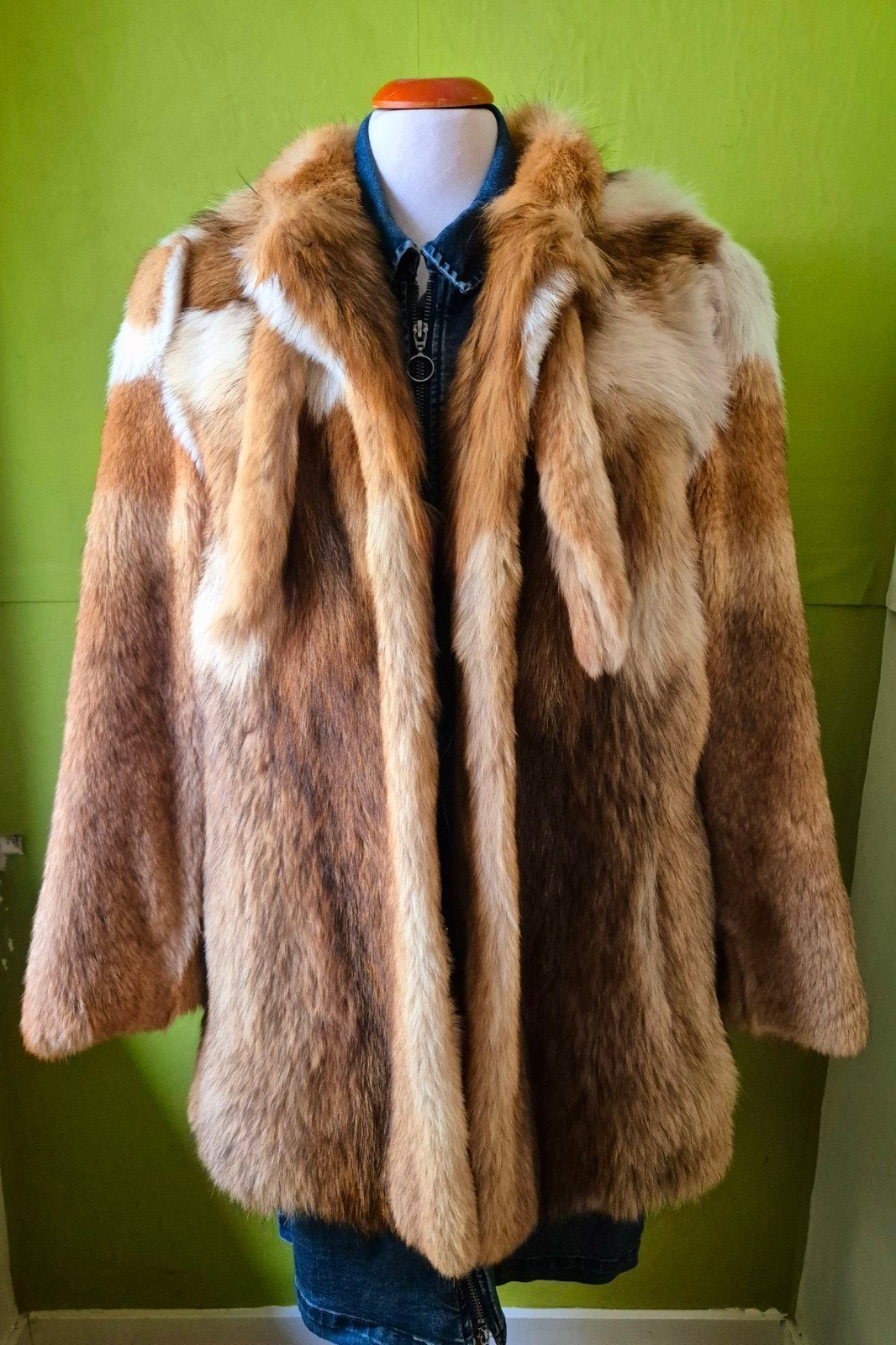 Vintage bontjas vos maat 38, Kleding | Dames, Ophalen of Verzenden, Gedragen, Maat 38/40 (M), Bruin