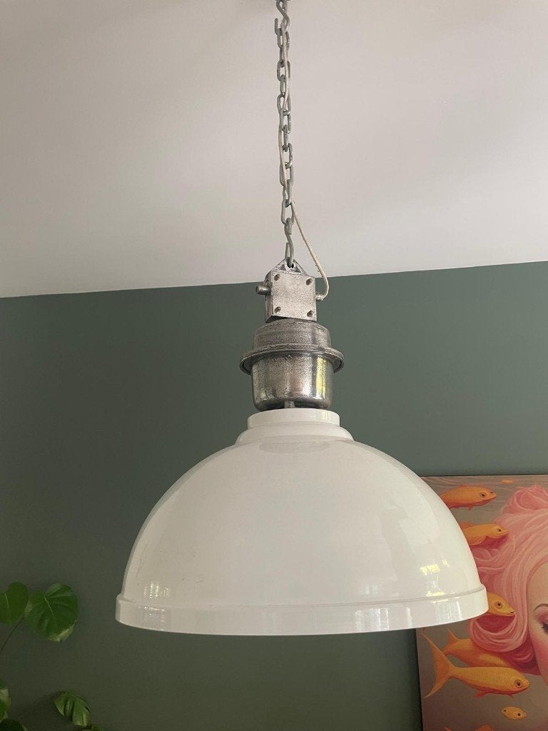 2 hanglampen (eettafel lampen) twee stuks, Huis en Inrichting, Ophalen, E27 (groot), Metaal, Gebruikt