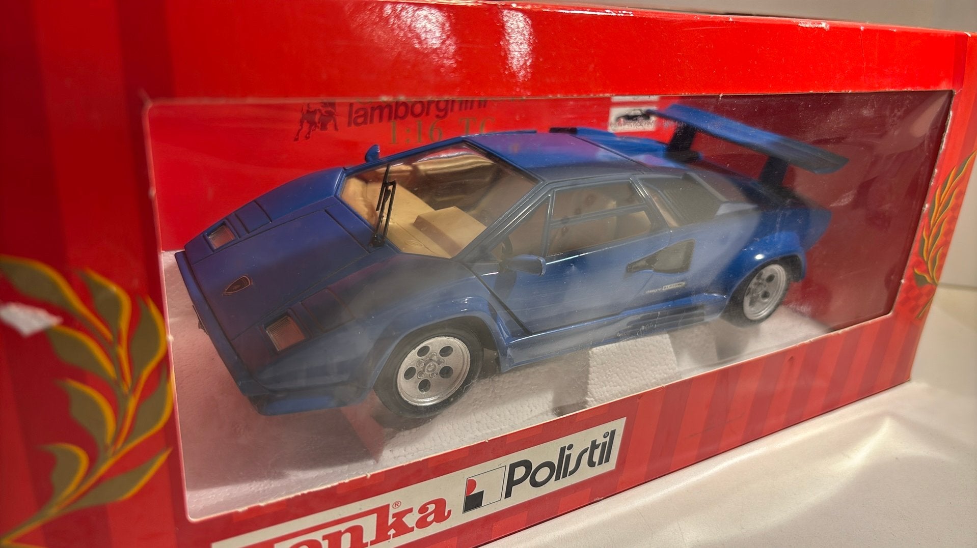 Lamborghini countach bleu polistil 1.16, Overige merken, Ophalen of Verzenden, A, A