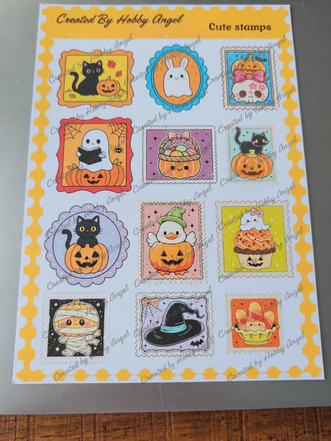 Leuke Halloween Stempels/Stickers van Hobby Angel, Ophalen of Verzenden, Nieuw, Stickers en Plaatjes