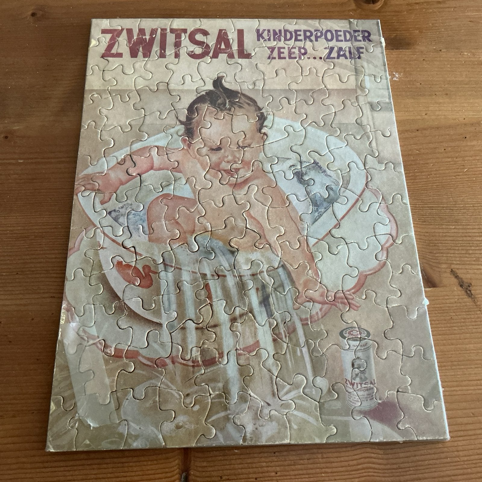 Vintage Zwitsal Legpuzzel Baby Kinderpoeder Zeep Zalf, Ophalen of Verzenden, Minder dan 500 stukjes, Gebruikt, Legpuzzel