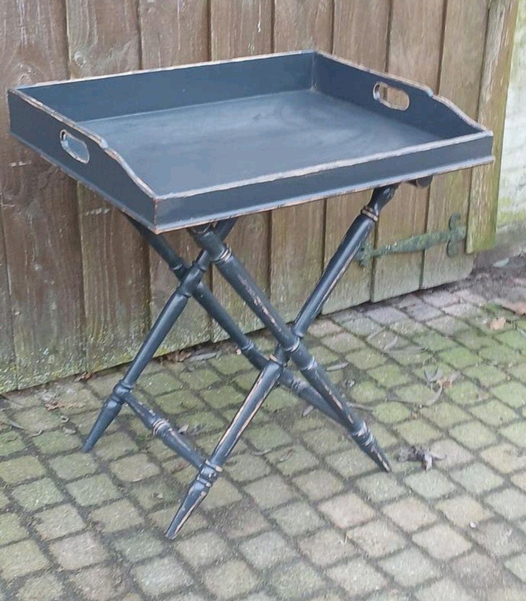 Vintage Dienbladtafel - Stijlvol en Praktisch, Antiek en Kunst, Antiek | Meubels | Tafels, Ophalen of Verzenden