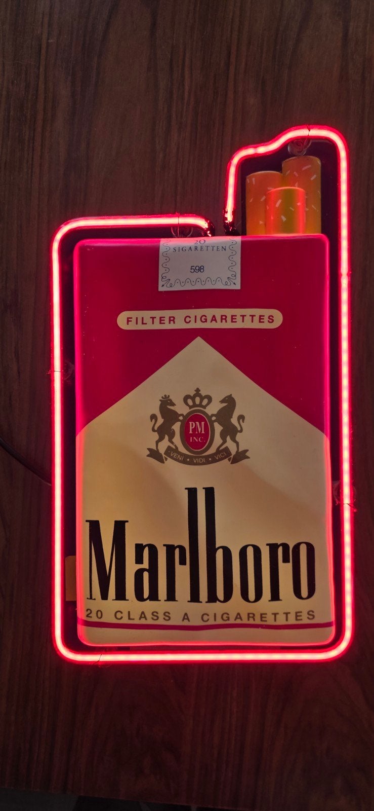 Vintage Marlboro Neon Lamp - Uniek Verzamelaarsitem, Ophalen of Verzenden