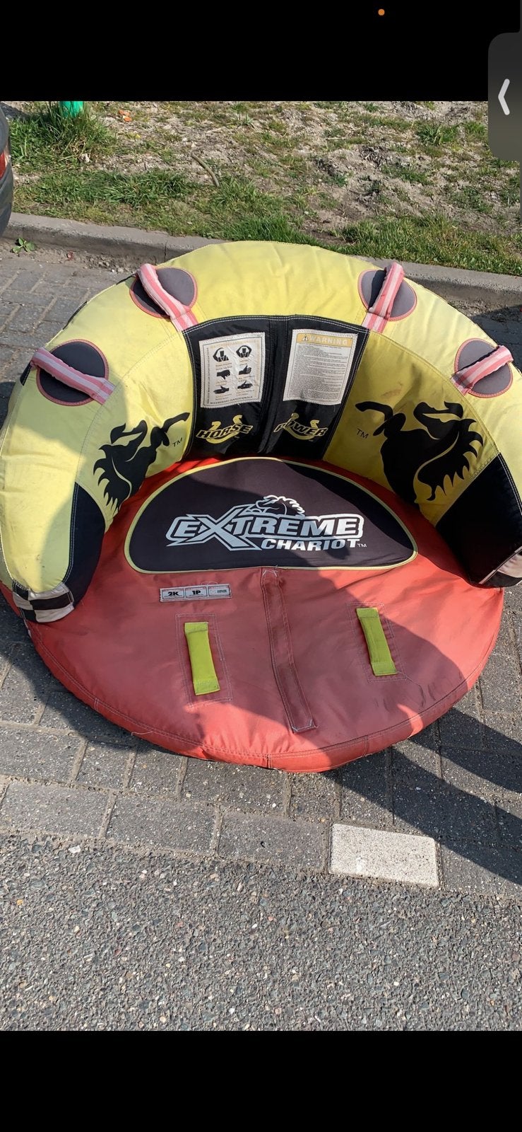 Extreme Chariot 2-persoons funtube / watersportband, Watersport en Boten, Geen board, Ophalen, Zo goed als nieuw