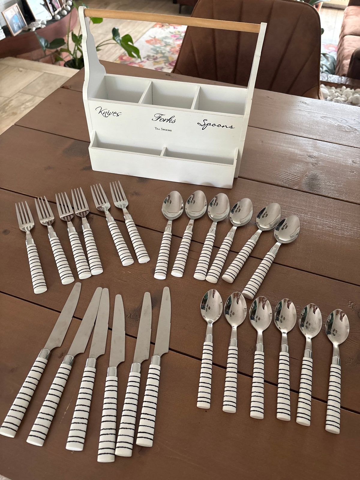 Riviera maison bestek  met houder - 24-delig, Ophalen of Verzenden