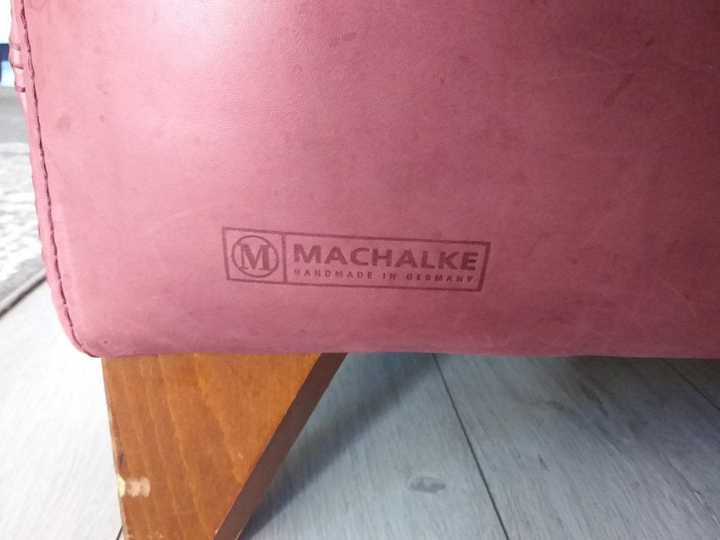 Machalke Leren Bank - gebruikt, Gebruikt, Driepersoons, Ophalen of Verzenden, Rechte bank