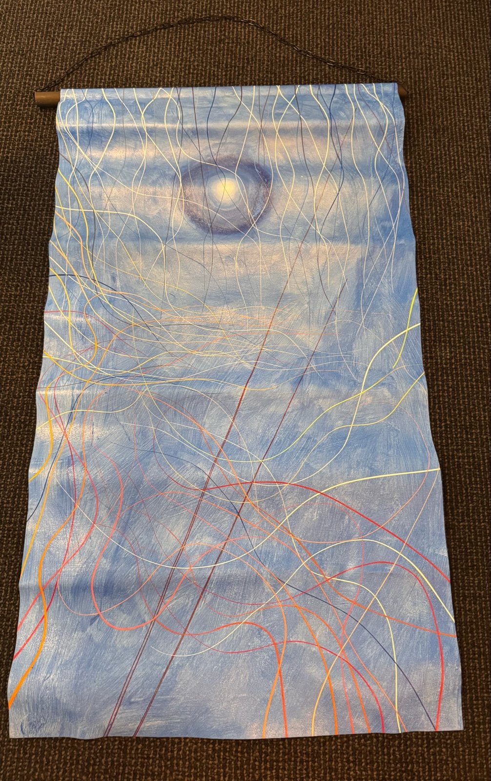 Abstract Schilderij: Hemelse Lijnen, Antiek en Kunst, Kunst | Schilderijen | Klassiek, Ophalen, Acrylverf, Handgeschilderd, Overige onderwerpen