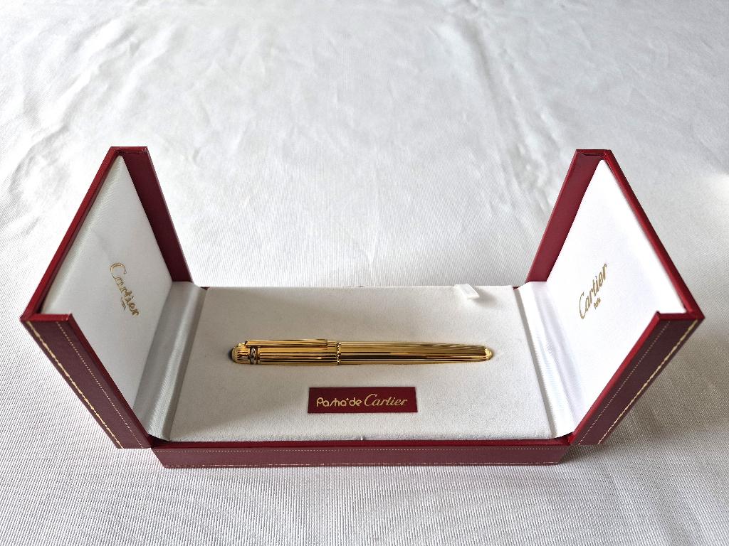 Pasha de Cartier Gold Vulpen 18K/750 M-nib (Limited Edition), Overige merken, Nieuw, Met doosje, Ophalen of Verzenden