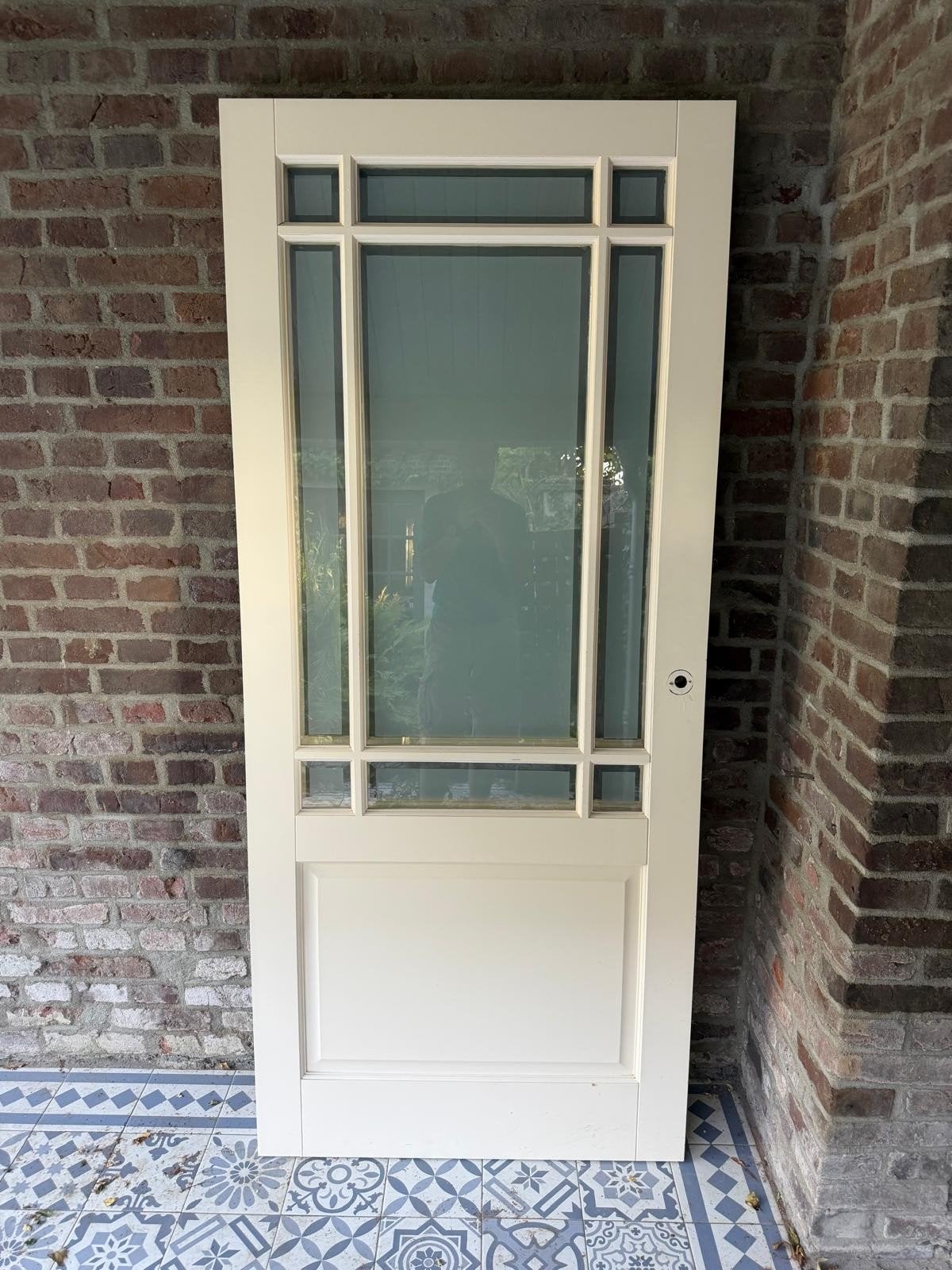 2 stijlvolle stompe binnendeuren met facet geslepen glaspane, Ophalen, Gebruikt, 80 tot 100 cm, Binnendeur