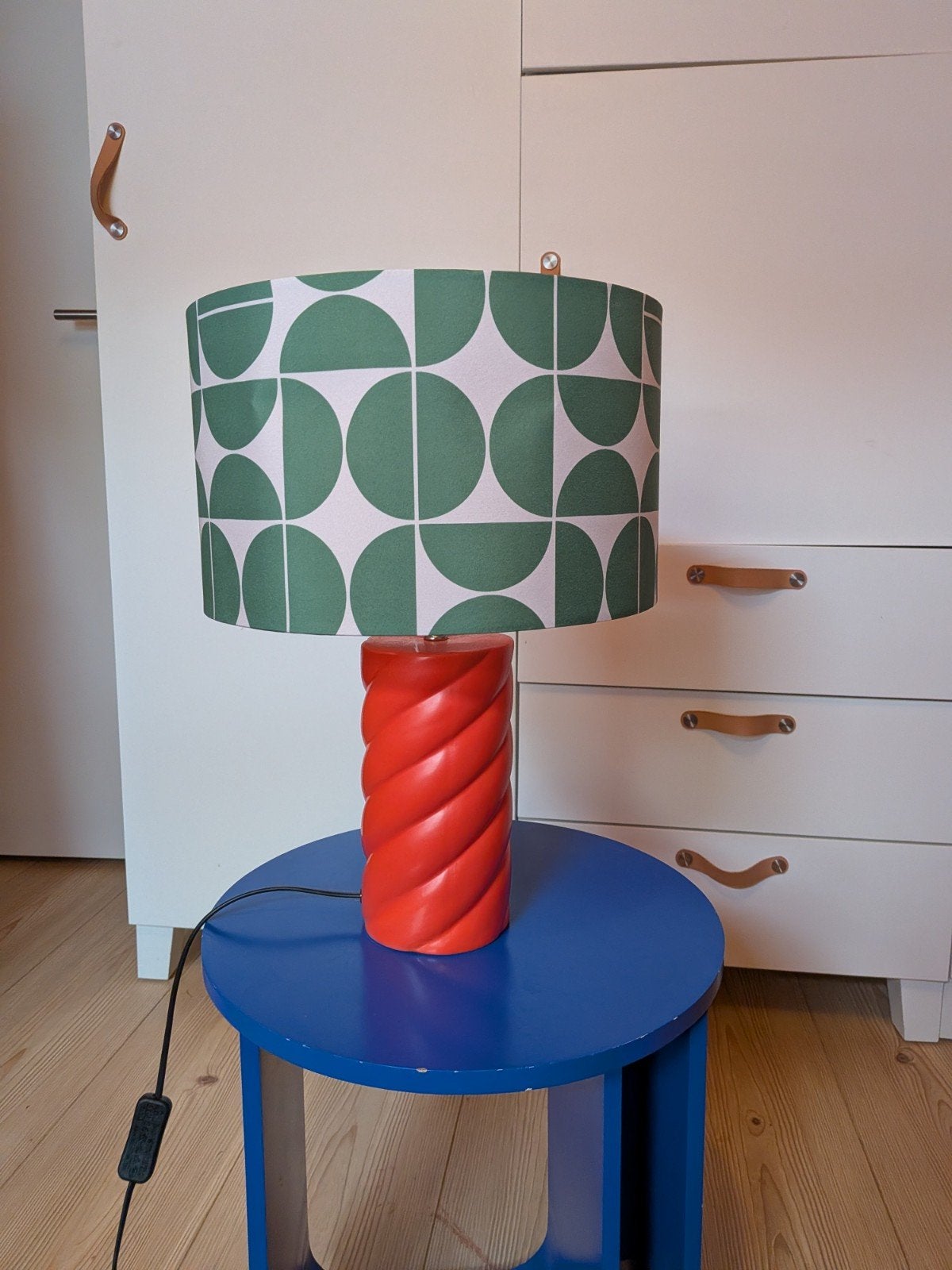Tafellamp met verwisselbare kap, Huis en Inrichting, Lampen | Lampenkappen, Ophalen, Gebruikt, Tafellamp, Rond
