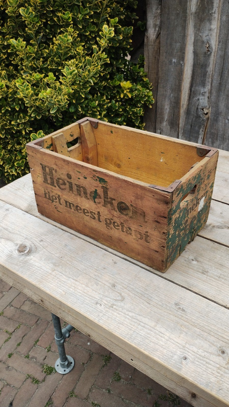Vintage Heineken Bierkrat "Het meest getapt" (1965), Ophalen of Verzenden, Gebruikt, Verpakking