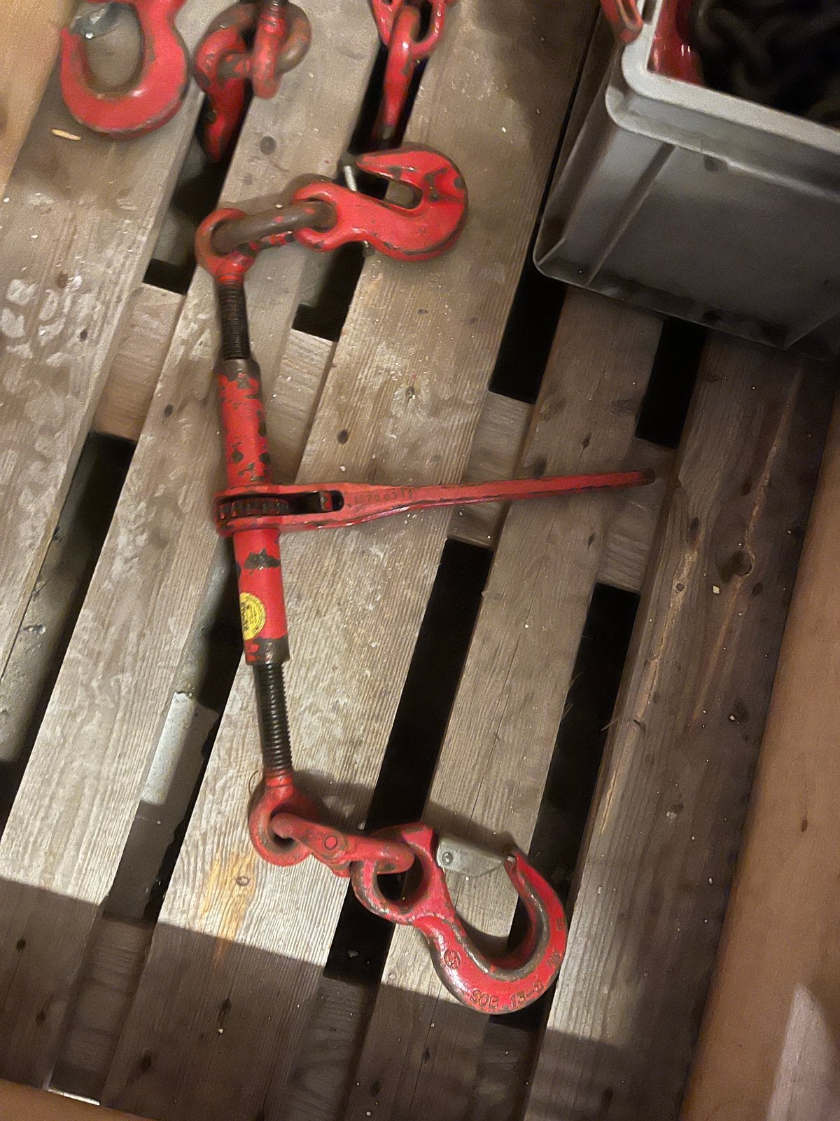 4 kettingspanners met ketting 5tons, Ophalen, Zo goed als nieuw