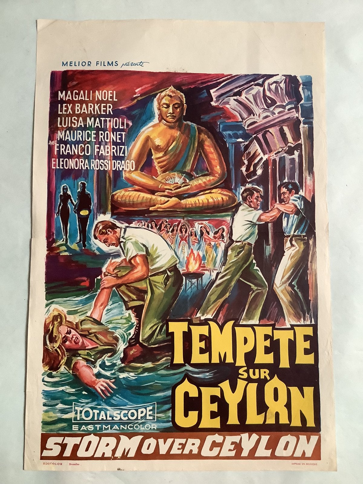 STORM OVER CEYLON   folmposter   36-54 cm, Ophalen of Verzenden, Gebruikt, Film en Tv