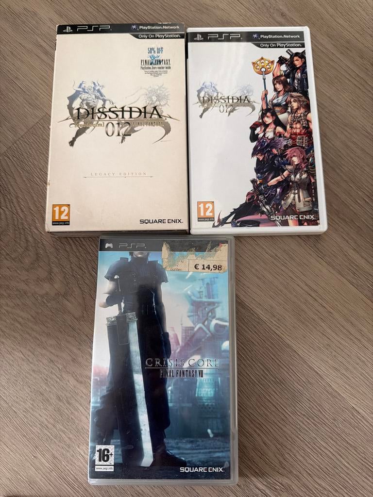 Final Fantasy PSP games: Dissidia 012 & Crisis Core, Gebruikt, 1 speler, Ophalen of Verzenden, Role Playing Game (Rpg)