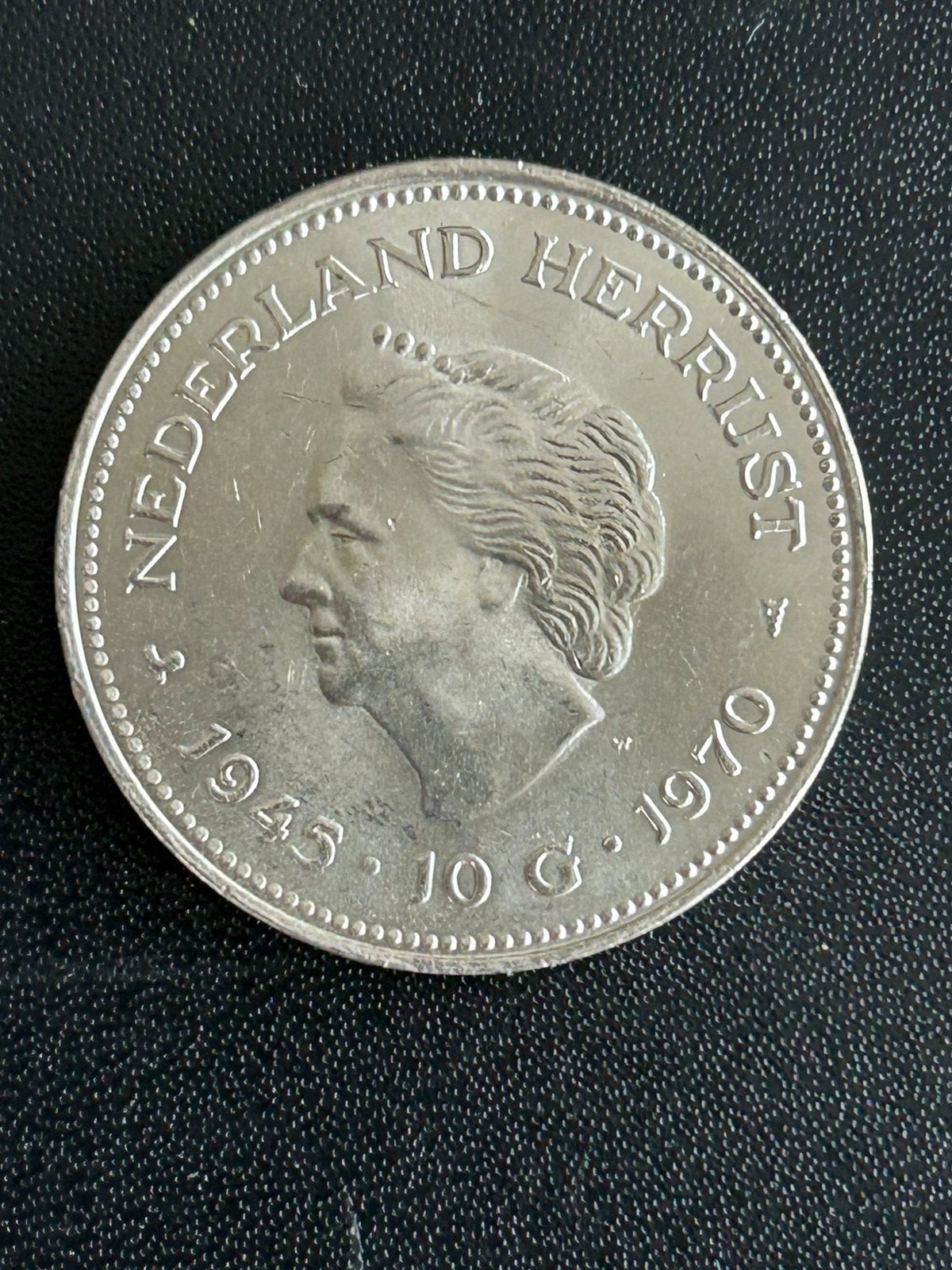 10 GULDEN Nederland HERRIJST 1945 - 1970 Topkwaliteit., Koningin Juliana, Zilver, Ophalen of Verzenden, Losse munt