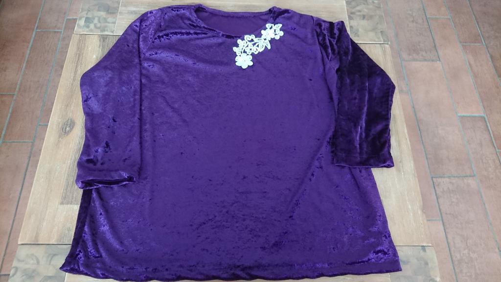 Nieuwe Fluwelen Dames Tuniek/Blouse - Paars - Maat XXL, Paars, Maat 46/48 (XL) of groter, Nieuw, Ophalen of Verzenden