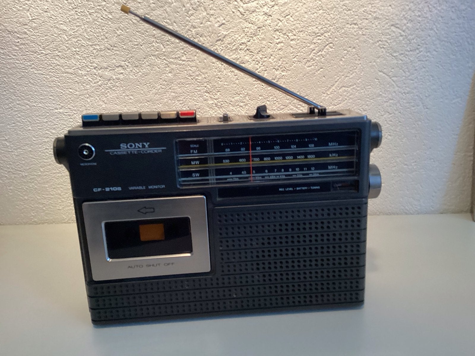 Vintage Sony CF-210S Cassette-Corder Radio, Ophalen of Verzenden, Gebruikt, Radio