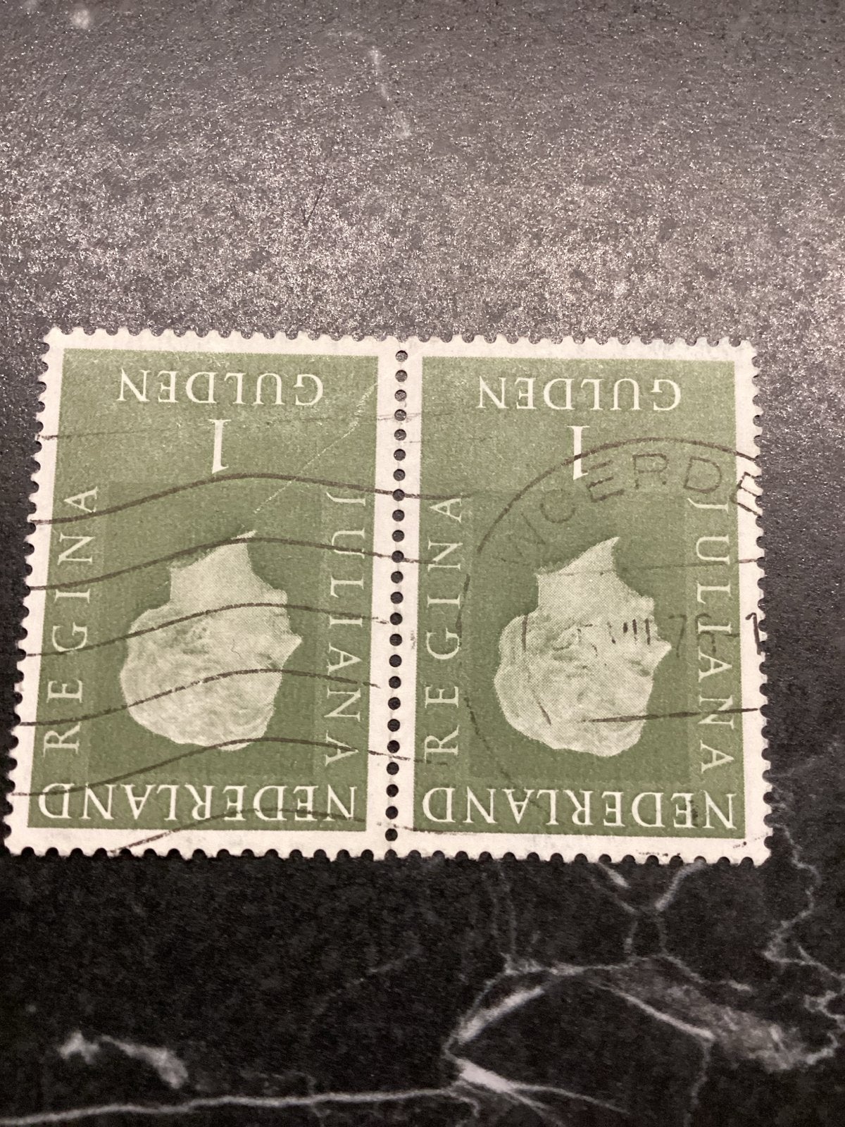 Nederlandse postzegels Juliana 1 Gulden Woerden, Postzegels en Munten, Ophalen of Verzenden, Na 1940, Gestempeld