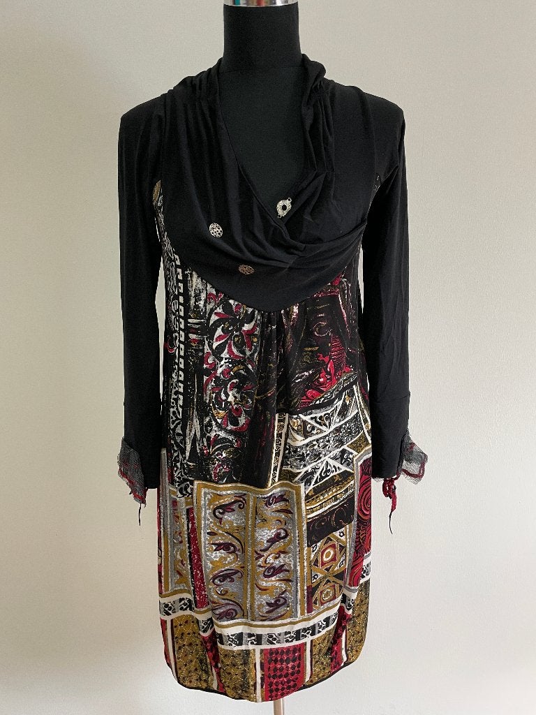 J133 - Fleurige Save The Queen jurk maat XL (1), Kleding | Dames, Ophalen of Verzenden, Zo goed als nieuw, Maat 46/48 (XL) of groter