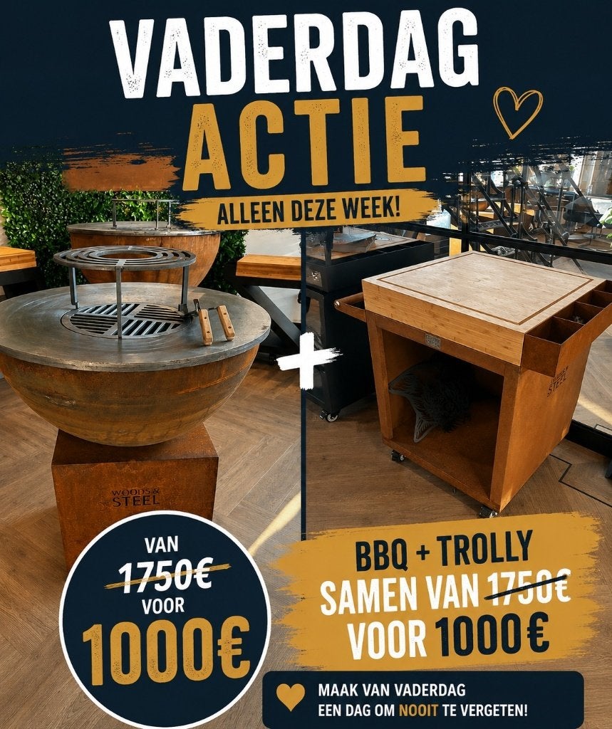 barbeque en trolly ,vaderdag aktie