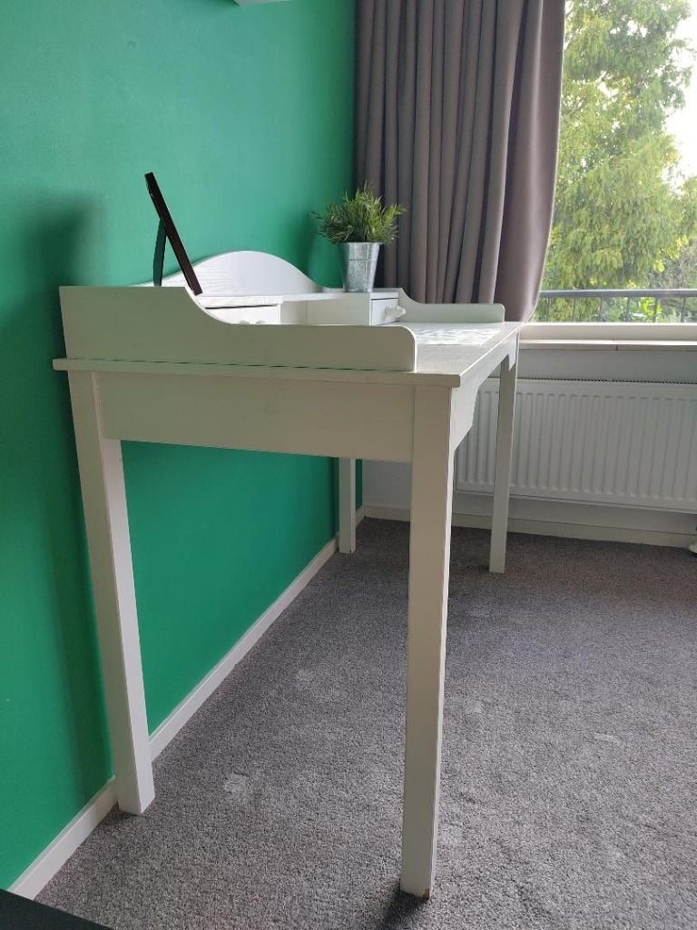 Schattig wit kinderbureautje of leuke side-table, Ophalen, 120 cm, Hout, Kinderbureau
