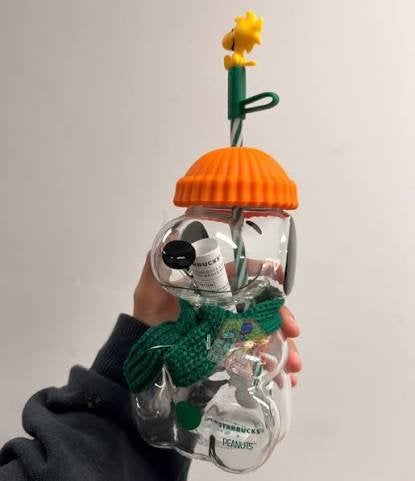 Nieuw STARBUCKS X SNOOPY barista glas met rietje (limited), Verzenden, Nieuw, Overige typen