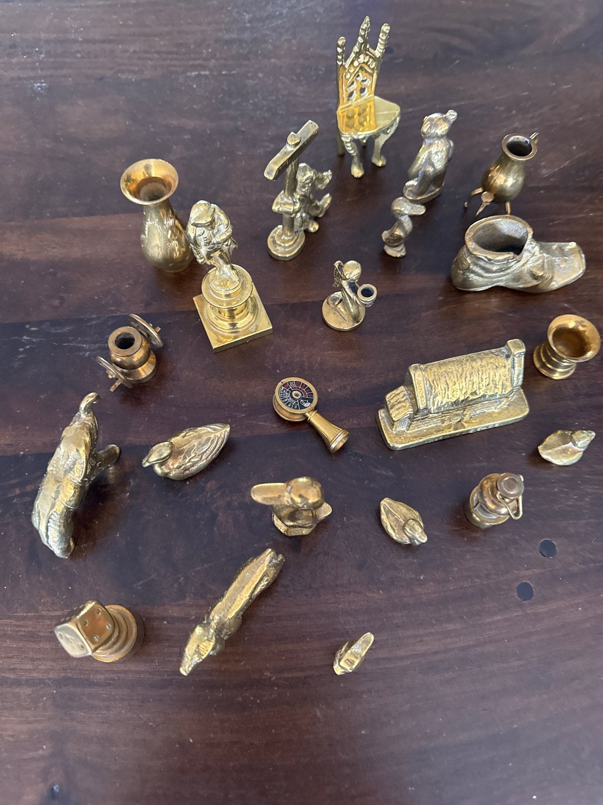 Verzameling van 20 messing miniatuurbeeldjes, Antiek en Kunst, Ophalen
