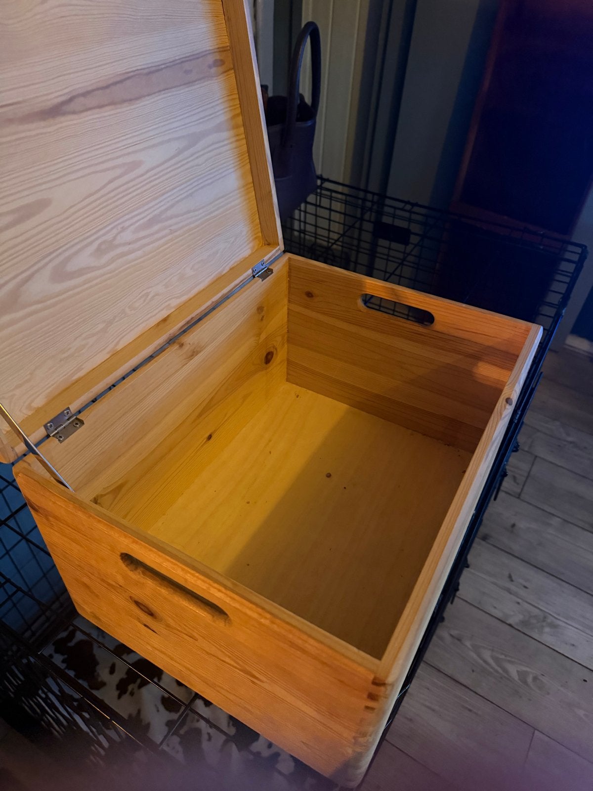 Houten opbergkist met deksel, Ophalen, 50 tot 100 cm, Zo goed als nieuw, Grenenhout